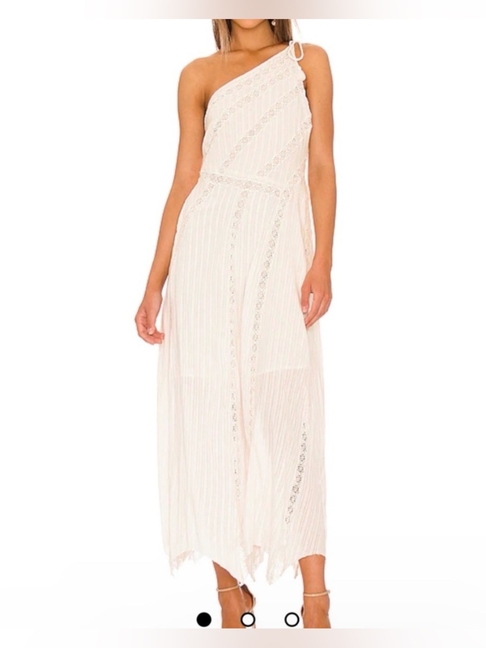 Free People Bella One Shoulder Maxi Dress Ivory Size S